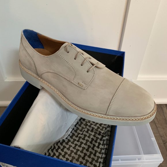 ?BRAND NEW? Mr. B Cream Suede cap toe Dress Shoe main image 4